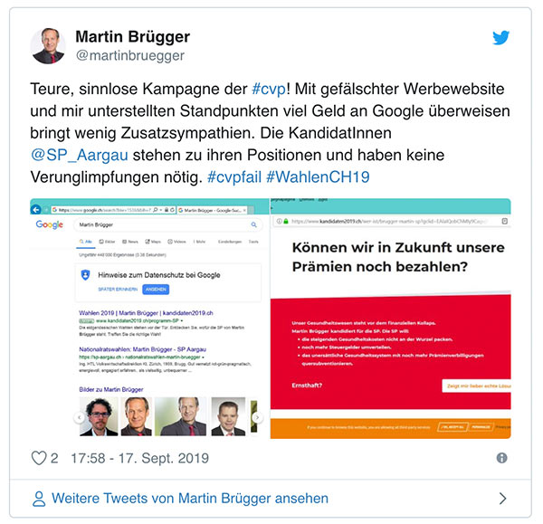 wahlkampf19 cvp negative kampagne 11 - Die CVP macht Negative Campaigning ist das ein guter Einsatz von Social Media? Schweizer Wahlkampf 2019