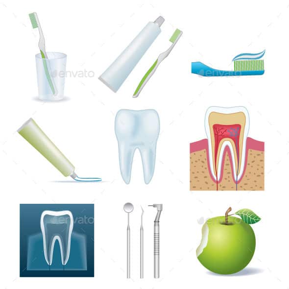 Color Dental Icon Set - 10 geniale Zahn / Zahnarzt Bilder für eure Webseiten / Blogs