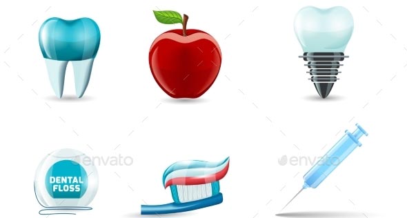 Dental Icons Realistic - 10 geniale Zahn / Zahnarzt Bilder für eure Webseiten / Blogs