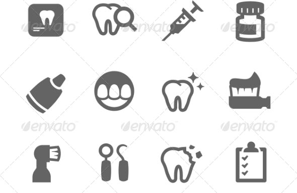 black Dental Icons - 10 geniale Zahn / Zahnarzt Bilder für eure Webseiten / Blogs