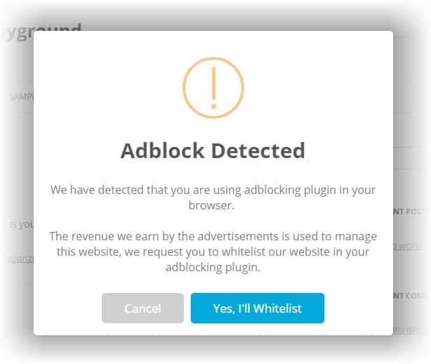 Simple Adblock Notice - WordPress Plugin: Simple Adblock Notice