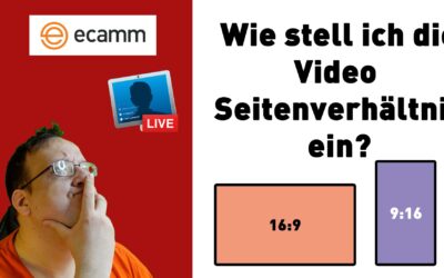 Ecamm Live: Videoaufnahme in Grössenverhältnis 16:9 oder 9:16 oder 1:1 oder 2:1 oder 4:3