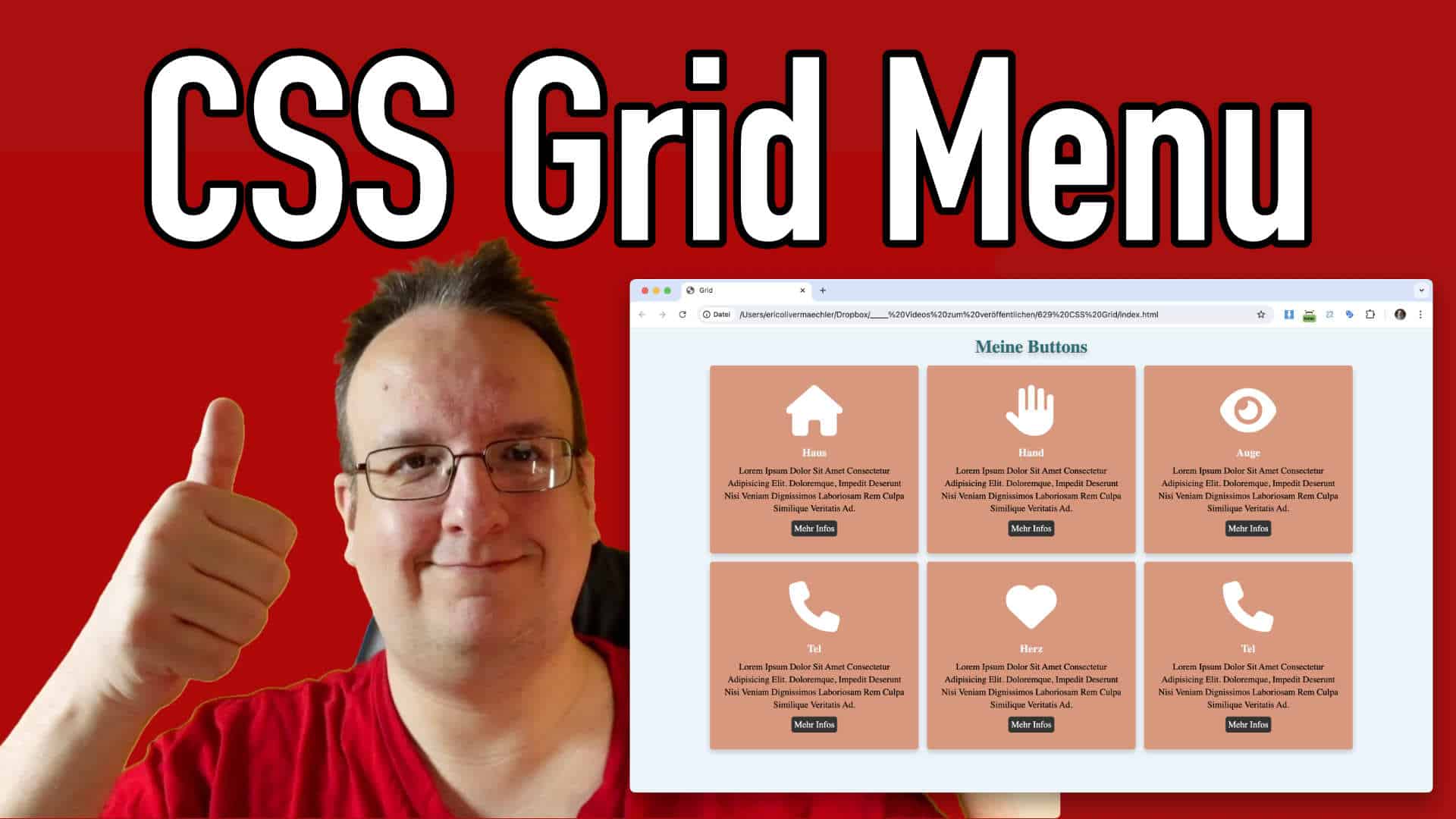CSS Grid Menu erstellen mit HTML und CSS
