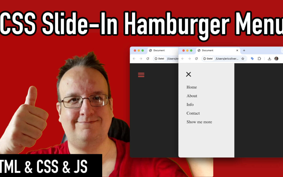 CSS Desktop Slide-In Hamburger Menu programmieren (HTML & CSS)