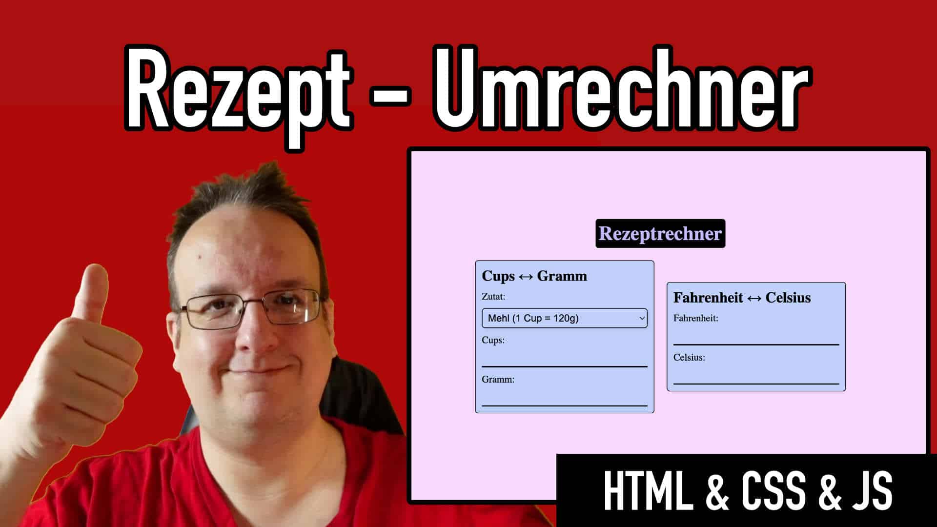 Lass uns einen Rezept Umrechner programmieren – Cups + Gramm und Fahrenheit + Celsius