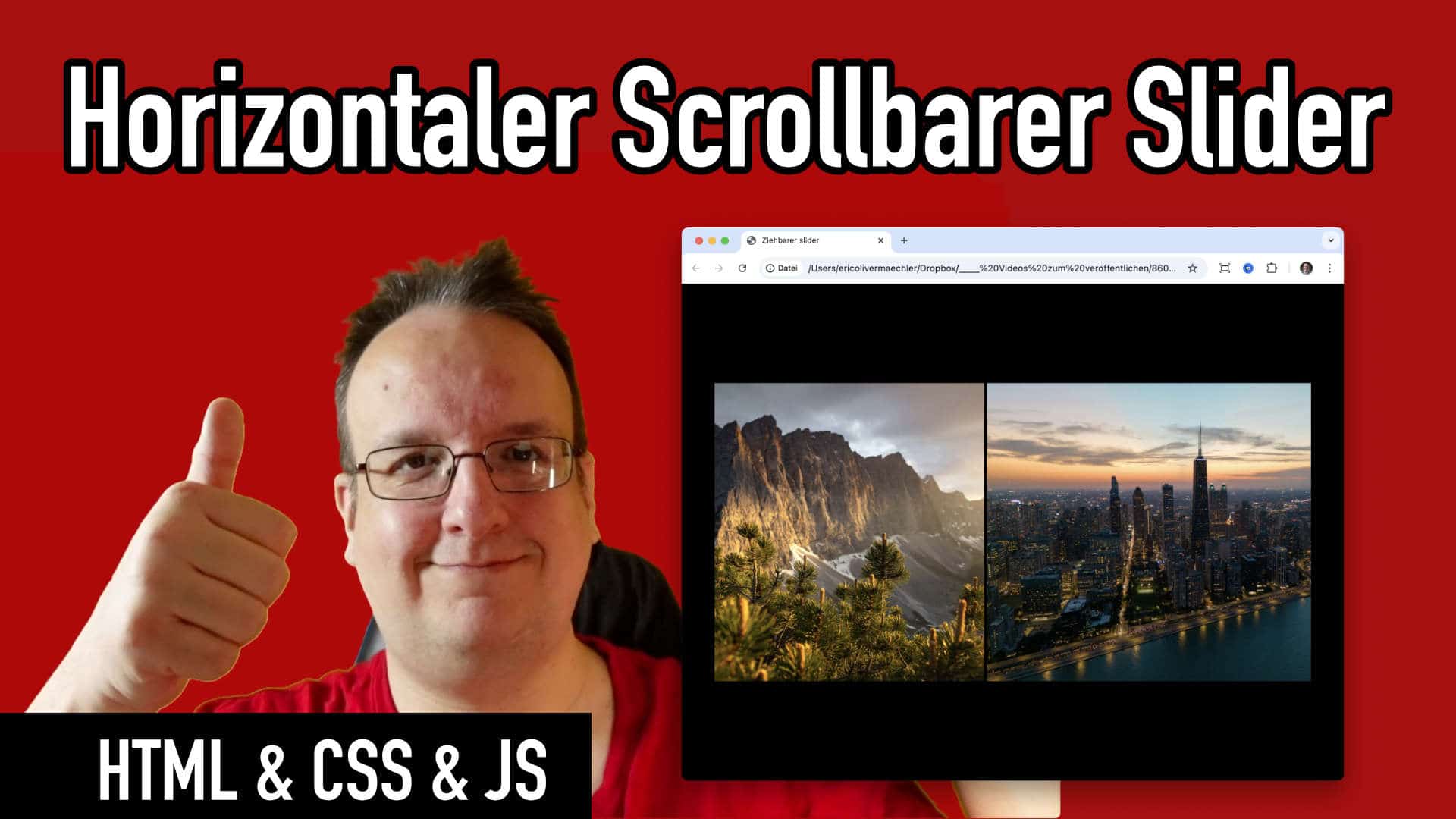 Wie programmiere ich einen horizontaler scrollbaren Slider für meine Webseite?