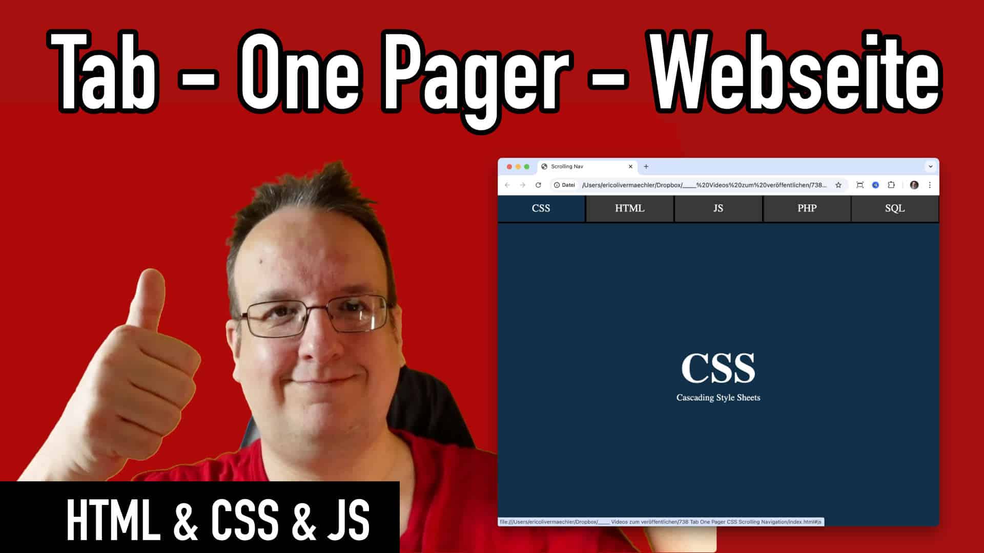 Eine Tab One Pager Webseite – wie kann ich sowas programmieren?