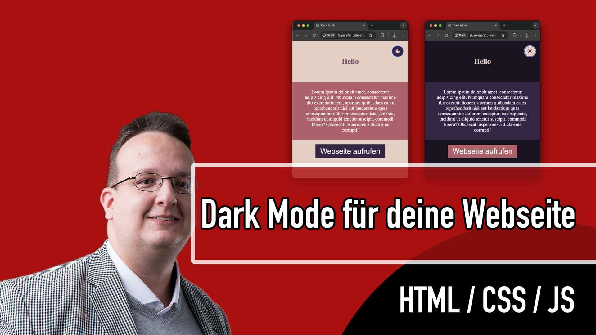 Wie erstelle ich einen Darkmode für meine Webseite?  (HTML, CSS & Javascript)