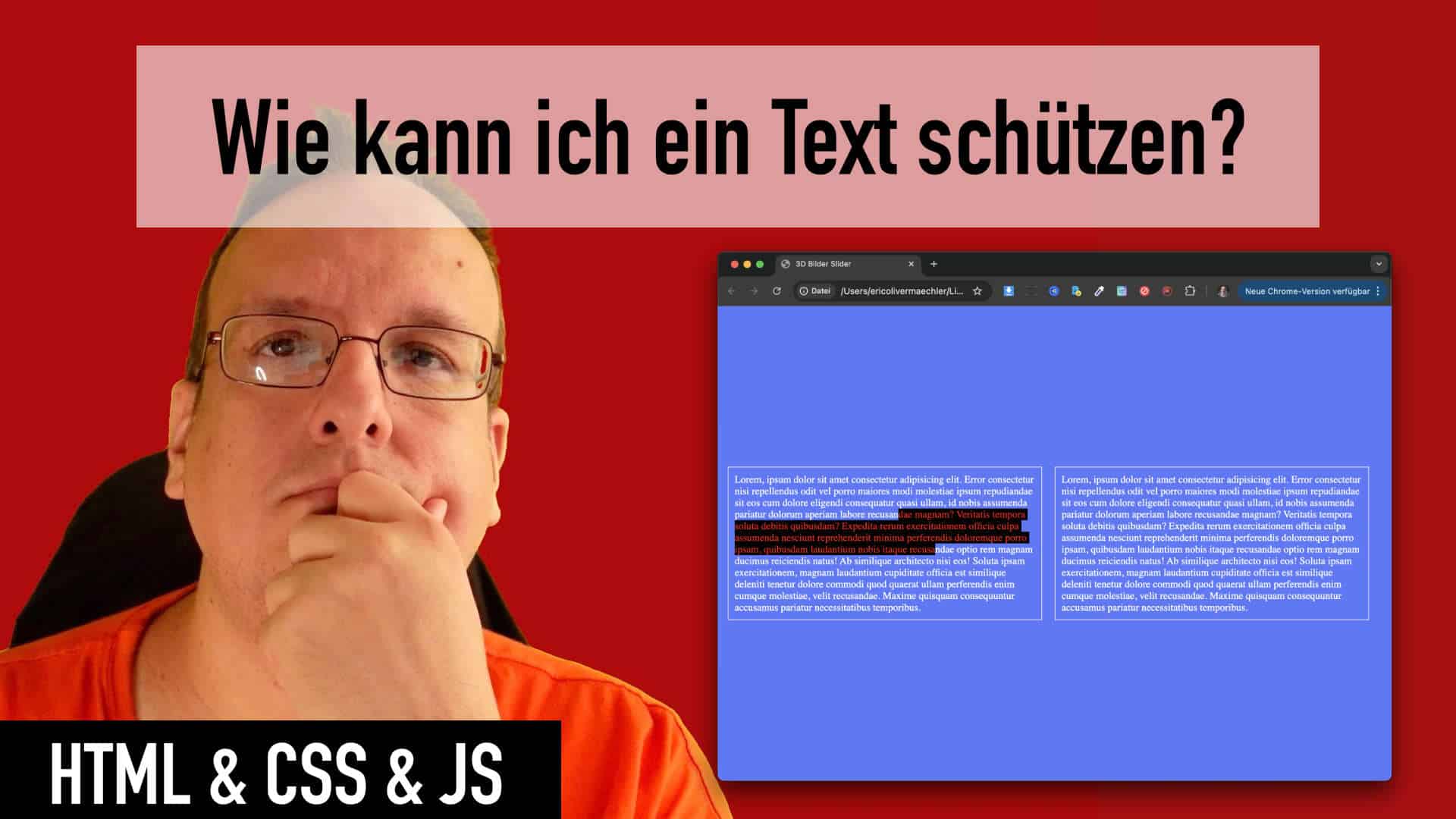 Wie kann ich ein Text auf der Webseite schützen?