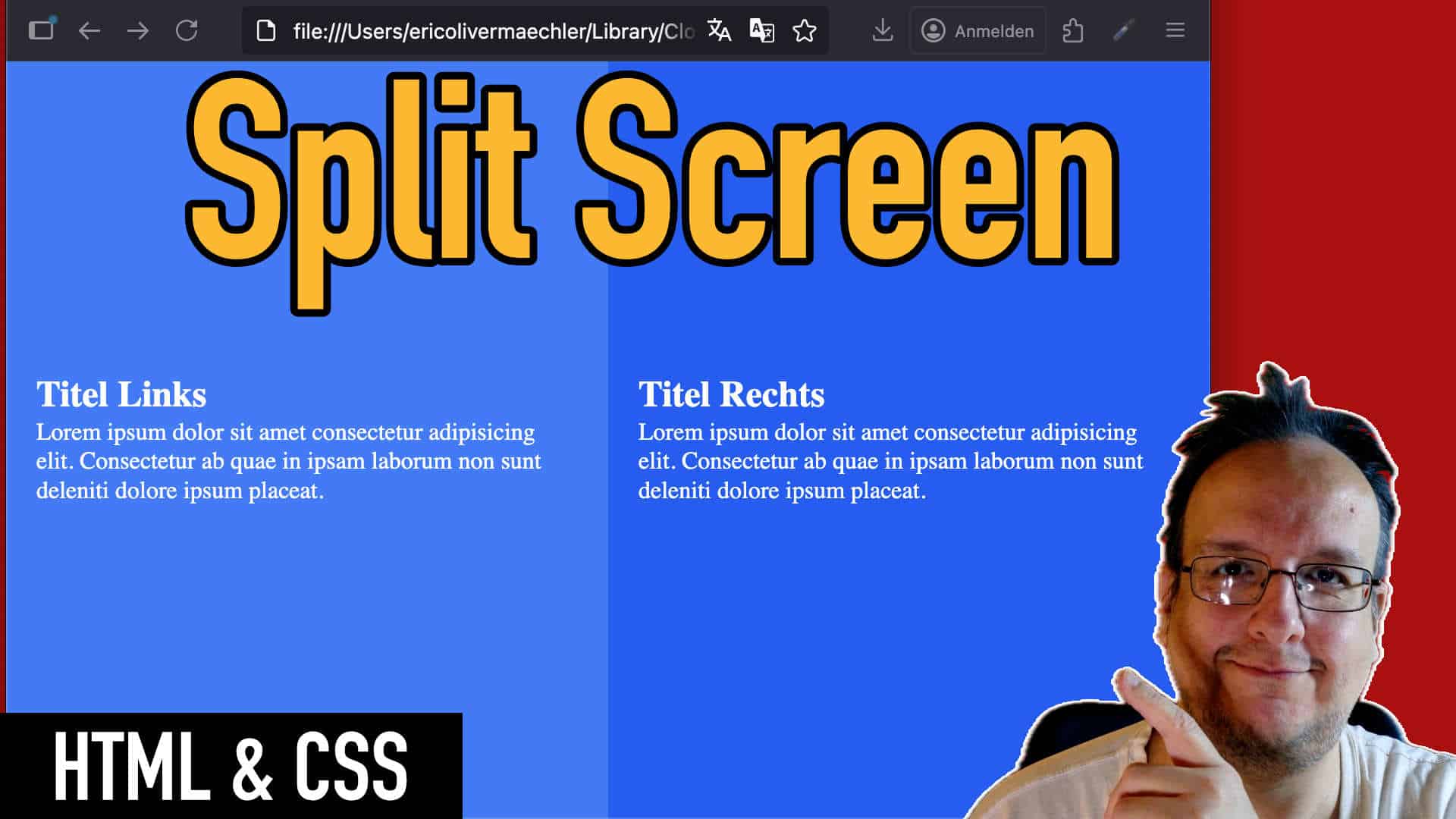 Wie kann ich ein Split Screen Effekt für Texte erstellen? (HTML & CSS Anleitung)