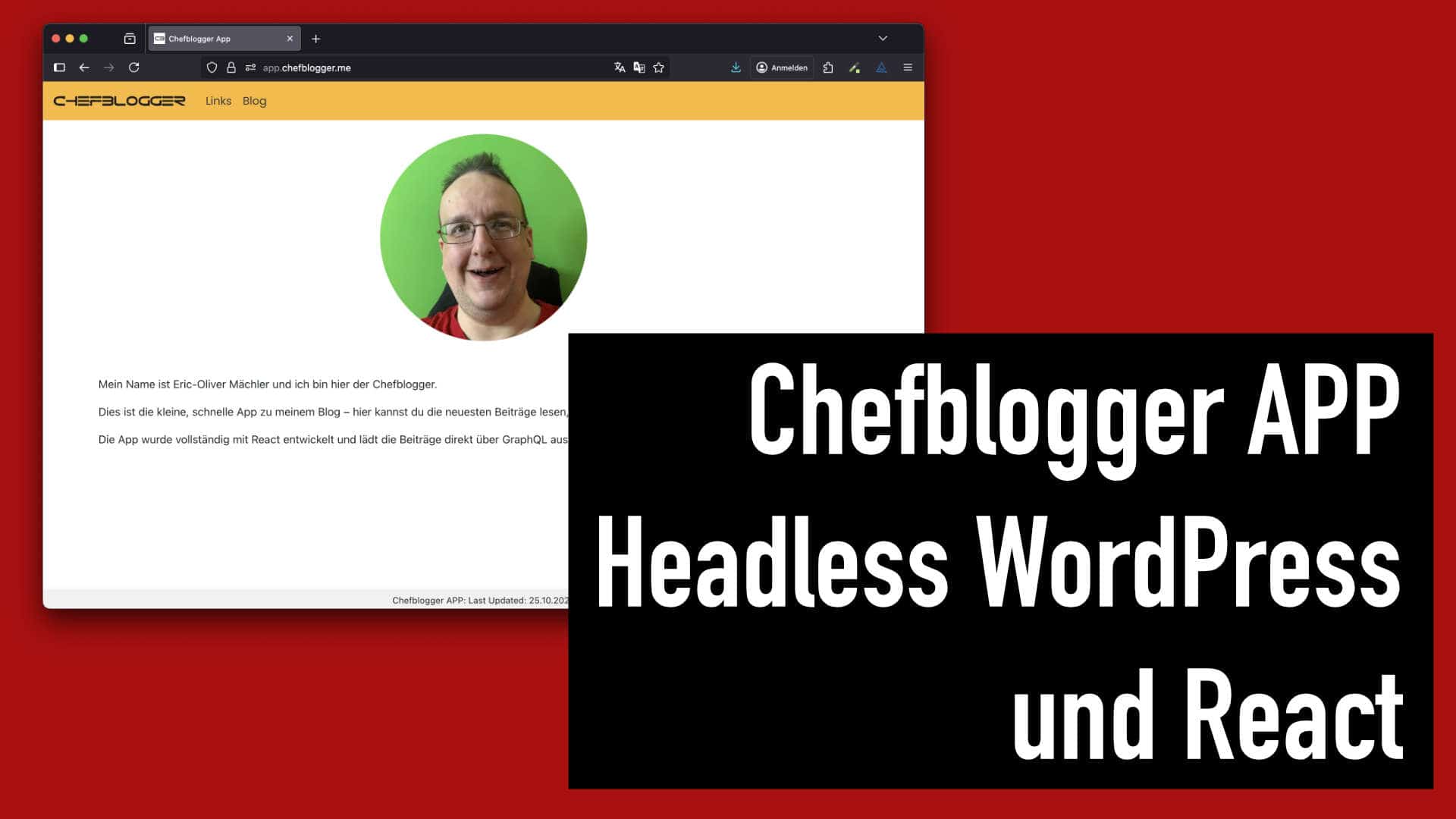 Chefblogger App – Headless WordPress mit React